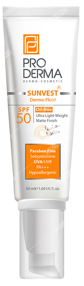 فلوئید ضد آفتاب فاقد چربی با SPF50 پرودرما