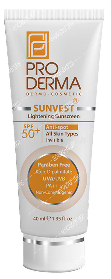 کرم ضد آفتاب و روشن کننده لک SPF50 بدون رنگ پرودرما