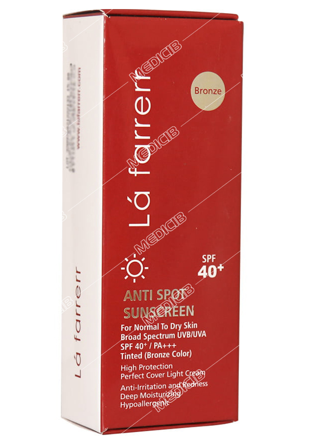 کرم ضد آفتاب و ضد لک رنگی مخصوص پوست های خشک و معمولی رنگ بژمتوسط SPF40