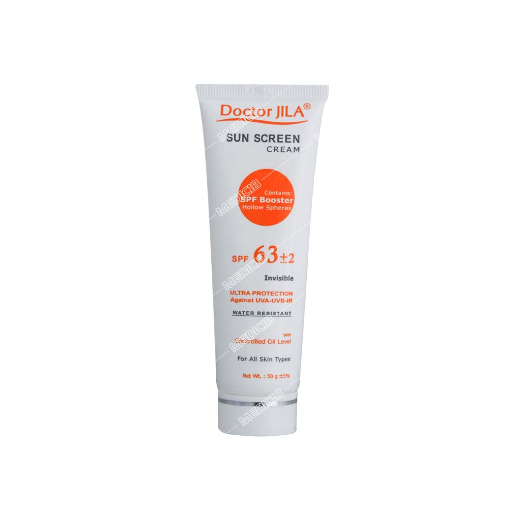 کرم ضد آفتاب SPF63(بی رنگ) دکتر ژیلا
