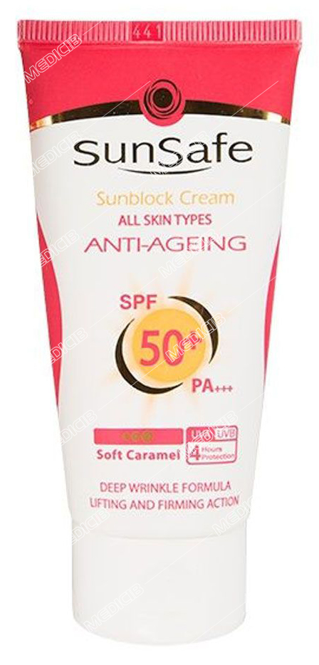 کرم ضد آفتاب و ضد چروک SPF50 کاراملی سان سیف