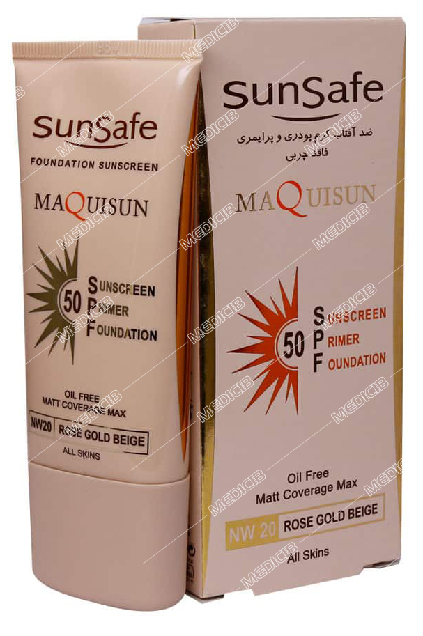 ضد آفتاب پودری و پرایمری SPF50 بژ رزگلد سان سیف