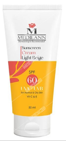 کرم ضد آفتاب SPF60 بژ روشن مدیلن